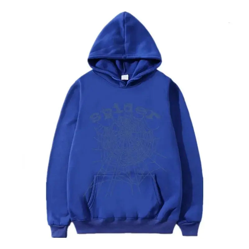 European American Singer Letter Spider Web Burned Ice Sweatshirt Men Women's Couple Spring Autumn Hooded Shirt Men's Wear Jacket