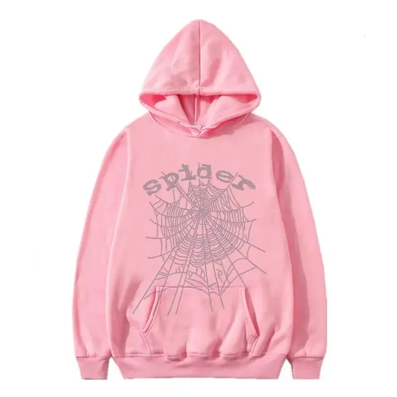 European American Singer Letter Spider Web Burned Ice Sweatshirt Men Women's Couple Spring Autumn Hooded Shirt Men's Wear Jacket